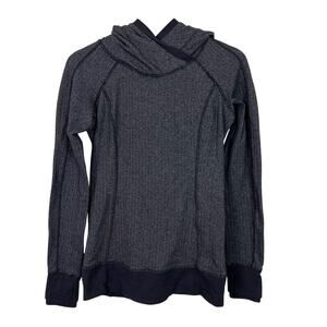 Lululemon Women's Size 4 Think Fast Hoodie Heathered Herringbone Black